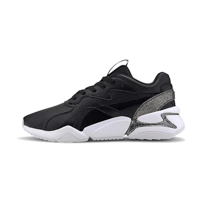 (W) Puma Nova Glitz Black/White Low sneakers