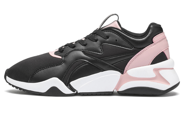 (Women) Puma Nova Low Top Running Shoes Black/Pink 370815-04