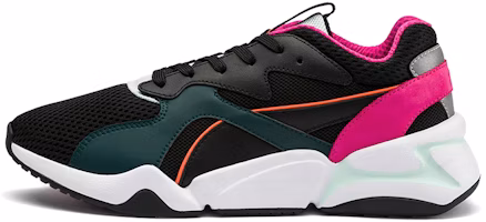 (Women) Puma Nova Mesh Black Green Pink Low Tops Sports Shoe 'Green Pink Black' 369655-01 (Women) Puma Nova Mesh Black Green Pink Low Tops Sports Shoe 'Green Pink Black' 369655-01