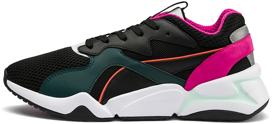 (Women) Puma Nova Mesh Black Green Pink Low Tops Sports Shoe 'Green Pink Black' 369655-01 Buy (Women) Puma Nova Mesh Black Green Pink Low Tops Sports Shoe 'Green Pink Black' 369655-01