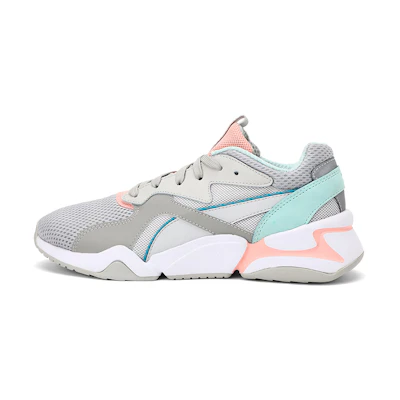 (W) Puma Nova Mesh Running Shoes Grey/Blue/White