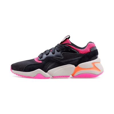 (W) Puma Nova Urban 90 Running Shoes Black/Pink