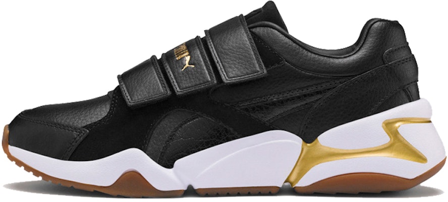 (W) 彪马Nova V皮革黑/金色 369843-01 Buy (W) 彪马Nova V皮革黑/金色 369843-01