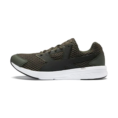(W) Puma Nrgy Driver Low Running Shoes Green/Brown/White