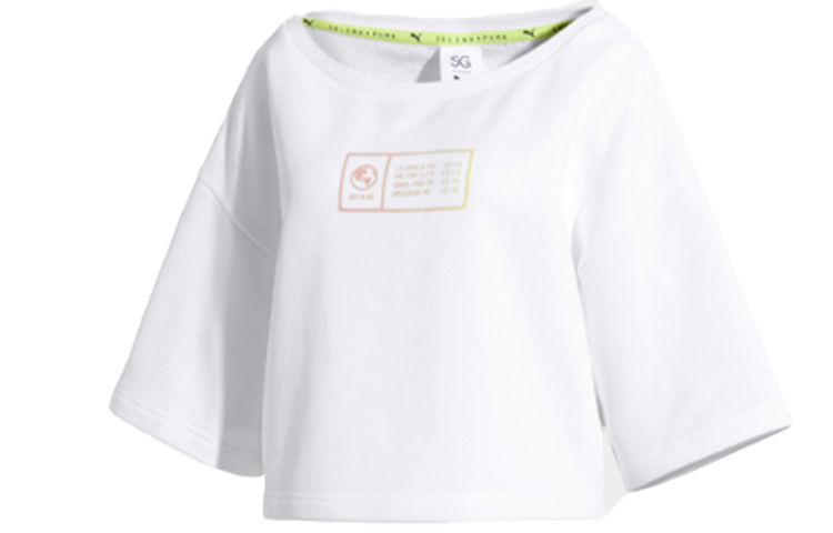 (Women) Puma Oversized Iridescent Logo Pullover Hoodie - White 57978202