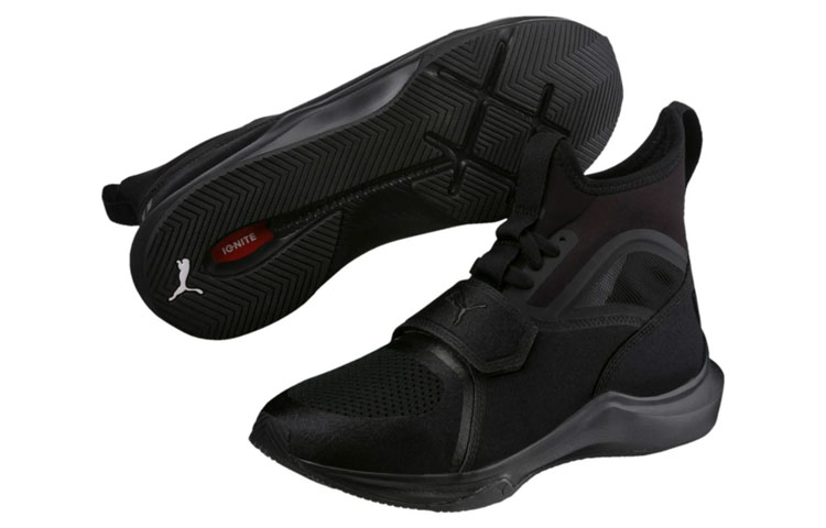 Shop (W) Puma Phenom High 'Triple Black' Zapatillas Negras Altas 190818-09