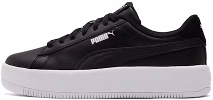 (Women) Puma Lily Platform Board Shoes Black/White 384617-02 (Women) Puma Lily Platform Board Shoes Black/White 384617-02