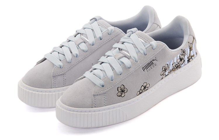 (W) Puma Platform Floral Sneakers Gray/Purple 圖 2