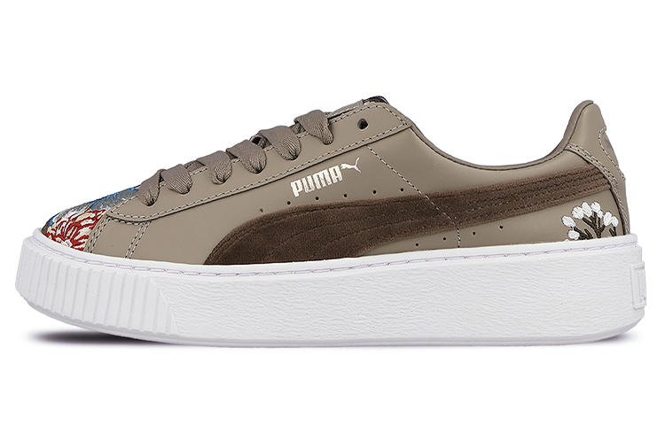 (W) Puma Platform Hyper Emb Embroidery Low-Top Sneakers Brown