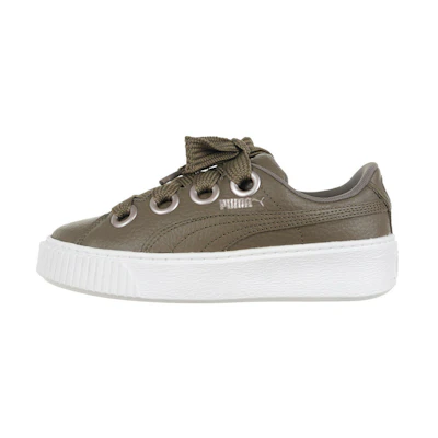 (W) Puma Platform Kiss Leisure Board Shoes Green