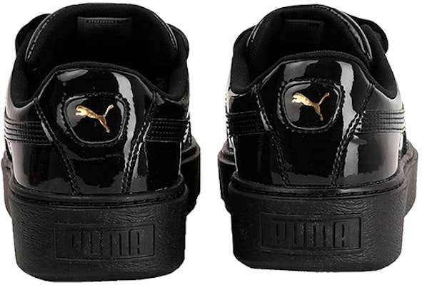 (Women) Puma Platform Kiss Patent 'Black Gold' 366012-01 Shop (Women) Puma Platform Kiss Patent 'Black Gold' 366012-01