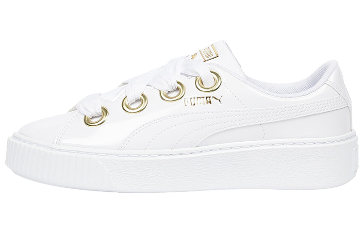(Women) Puma Platform Kiss Patent 'White Gold' 366012-02