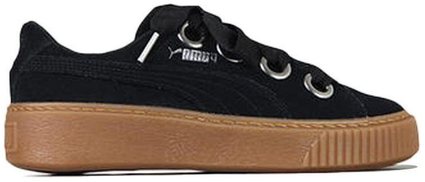 PUMA Suede Platform Kiss 復古 低幫 板鞋 女款 黑 Lookbook PUMA Suede Platform Kiss 復古 低幫 板鞋 女款 黑