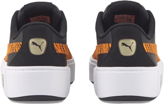 PUMA 平台風格 休閒 輕便 低筒 板鞋 女款 黑白橙 Shop PUMA 平台風格 休閒 輕便 低筒 板鞋 女款 黑白橙
