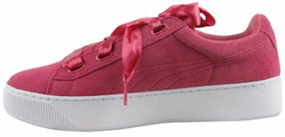 (Women) Puma Platform Ribbon Low Tops Thick Sole Skateboarding Shoes Pink Red 364979-02 (Women) Puma Platform Ribbon Low Tops Thick Sole Skateboarding Shoes Pink Red 364979-02