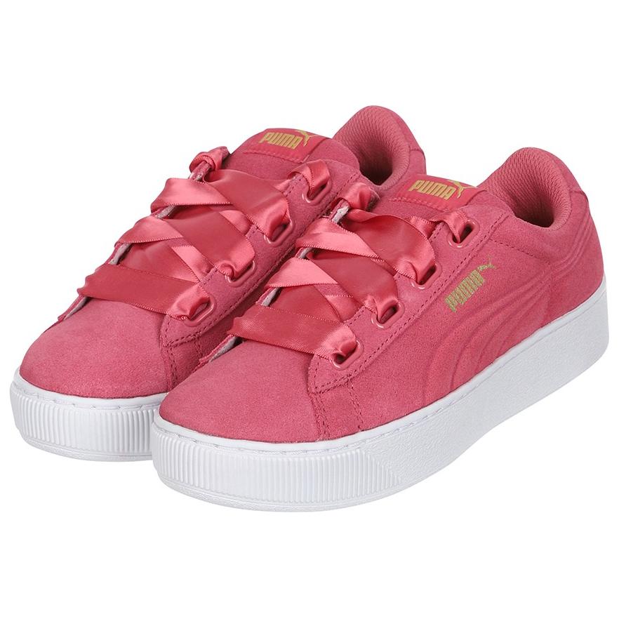 (W) Puma Platform Ribbon Low Tops Thick Sole Skateboarding Shoes Pink Red 圖 2