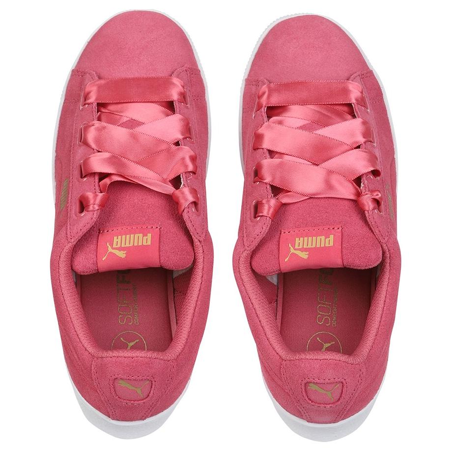 (W) Puma Platform Ribbon Low Tops Thick Sole Skateboarding Shoes Pink Red 圖 4