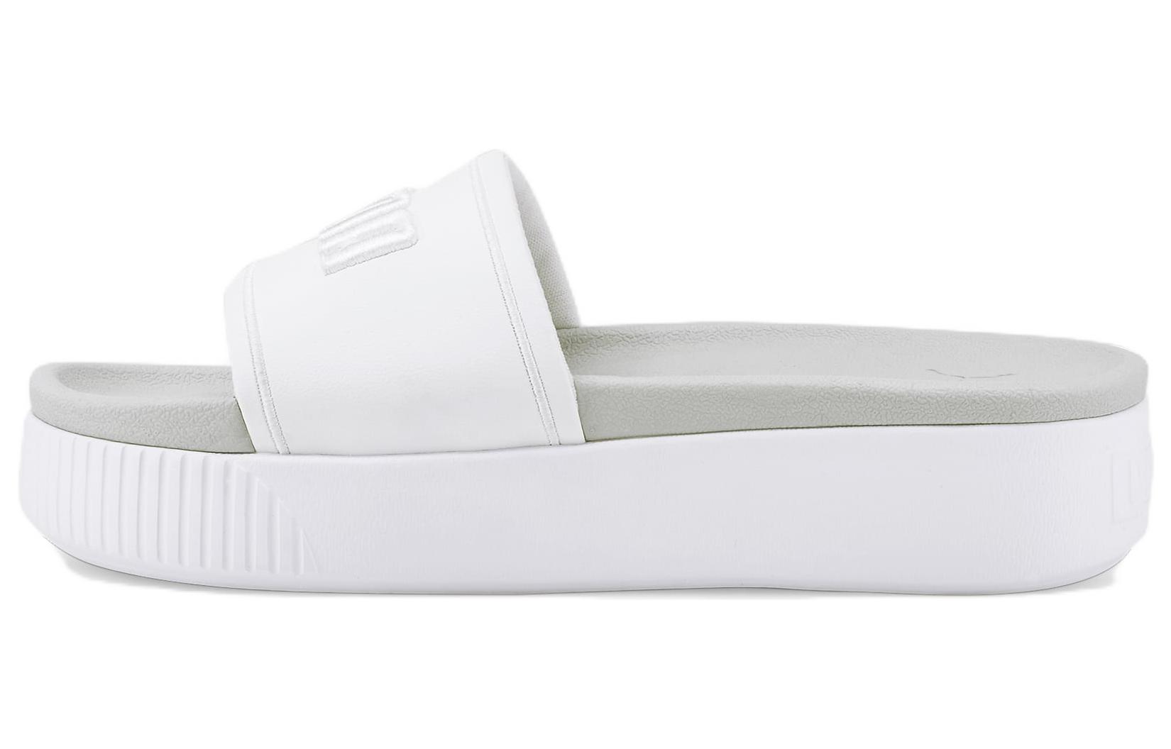 (Women) Puma Platform Sandal 'White Grey' 384201-02