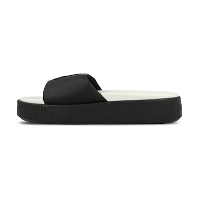 (W) Puma Platform Slide 'Black Whisper White'