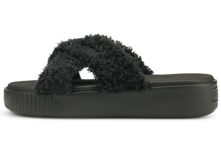 (Women) Puma Platform Slide Fur 'Simplistic Casual Black' 382080-01