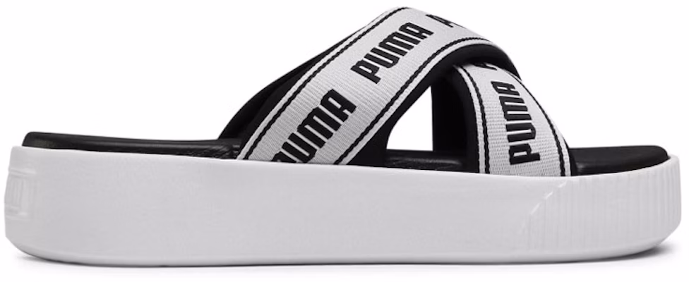 (W) Puma Platform Slide Tape Selipar Hitam/Putih 380677-01 Order (W) Puma Platform Slide Tape Selipar Hitam/Putih 380677-01