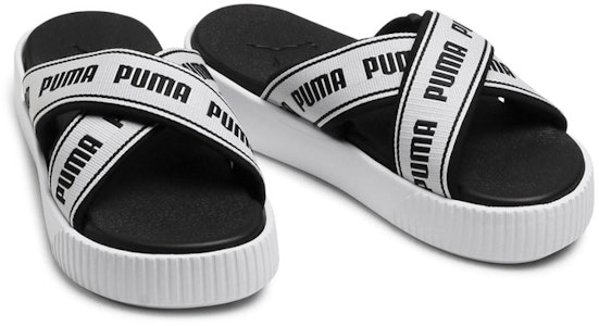 PUMA 平底拖鞋 女款 黑白 Lookbook PUMA 平底拖鞋 女款 黑白