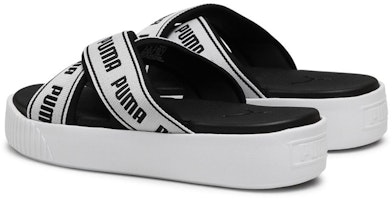 (W) 푸마 플랫폼 슬라이드 테이프 슬리퍼 블랙/화이트 380677-01 Shop (W) 푸마 플랫폼 슬라이드 테이프 슬리퍼 블랙/화이트 380677-01