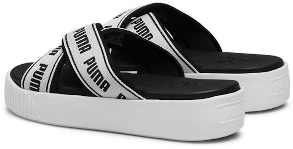 PUMA 平底拖鞋 女款 黑白 Shop PUMA 平底拖鞋 女款 黑白