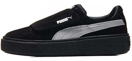 (Women) Puma Platform Strap Satin Shoes Black 366009-02 (Women) Puma Platform Strap Satin Shoes Black 366009-02