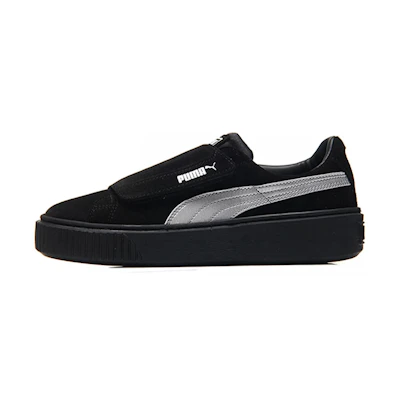 (W) Puma Platform Strap Satin Shoes Black