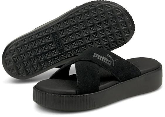 (W) Puma Platform Suede Slide ''Zwart'' 375105-01 Shop (W) Puma Platform Suede Slide ''Zwart'' 375105-01