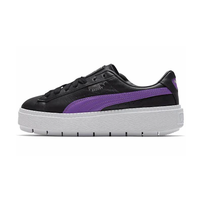 (W) Puma Platform Trace Baseplate Shoes For Black/Purple