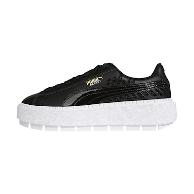 (W) Puma Platform Trace Metallic C Board Shoes Black