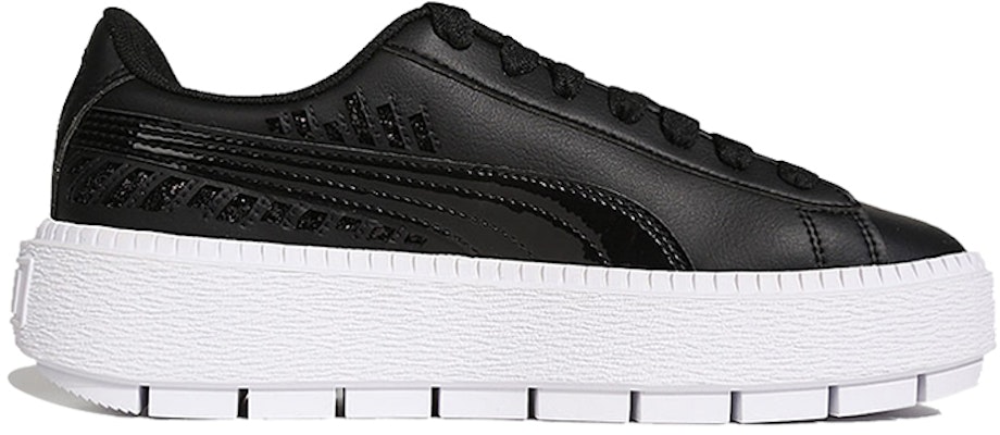 (Women) Puma Platform Trace Metallic C Board Shoes Black 369170-01 Order (Women) Puma Platform Trace Metallic C Board Shoes Black 369170-01