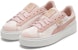 (W) Puma Platform Velvet Merah Jambu/Putih Kasut Kasual Rendah untuk Luncur 373935-02