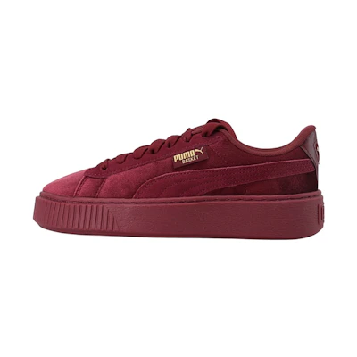 (W) Puma Platform Velvet Purple Low-Top Sneakers Purple