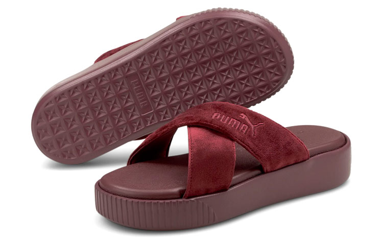Lookbook (W) Puma Plataforma Zapatillas de Terciopelo Rojas 380675-01
