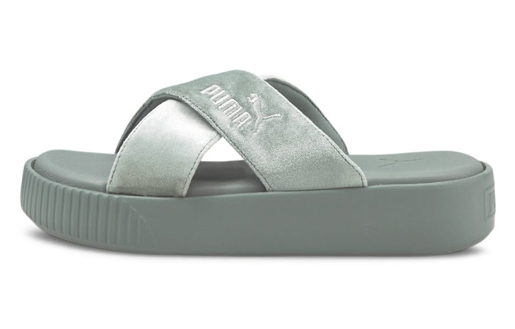 Buy (W) Puma平台天鹅绒一脚蹬“银色” 380675-02