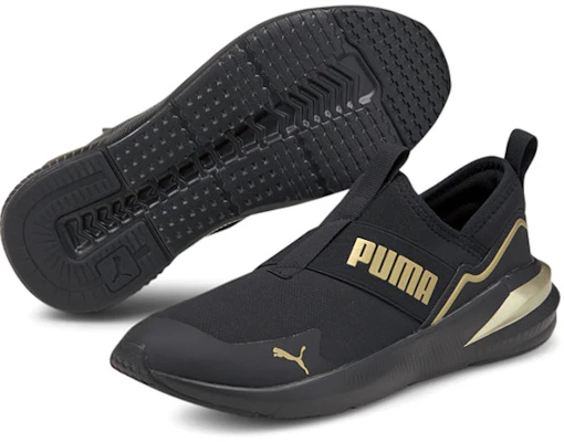 Puma Platinum ALT 防滑透氣運動跑步鞋 女款 黑金 Shop Puma Platinum ALT 防滑透氣運動跑步鞋 女款 黑金
