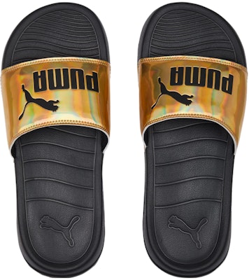 PUMA Popcat 20 防滑耐磨 運動拖鞋 女款 黑金 Shop PUMA Popcat 20 防滑耐磨 運動拖鞋 女款 黑金