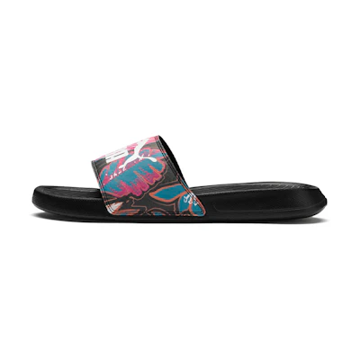 (W) Puma Popcat Flower Power Sandals Black