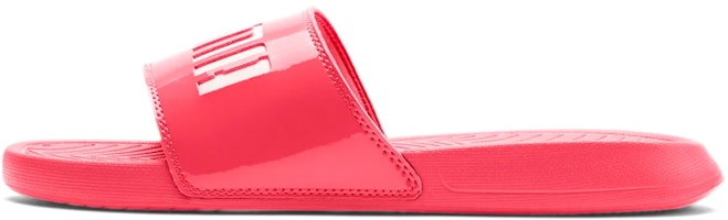 (Women) Puma Popcat Patent Slides Pink 370697-03 (Women) Puma Popcat Patent Slides Pink 370697-03