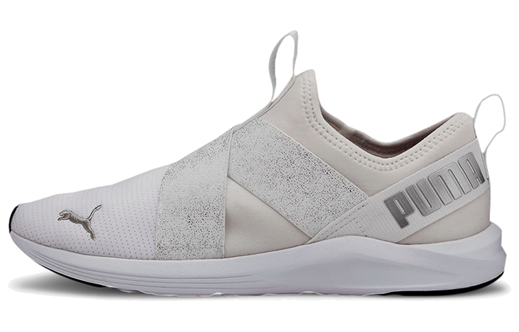 (Women) Puma Prowl Slip-on Metallic Low-top Running Shoes Khaki Grey 'White Khaki Gray' 194116-01