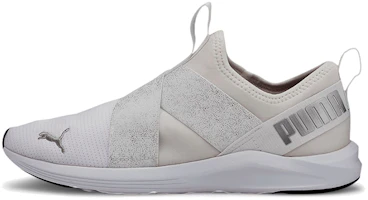 (Women) Puma Prowl Slip-on Metallic Low-top Running Shoes Khaki Grey 'White Khaki Gray' 194116-01 (Women) Puma Prowl Slip-on Metallic Low-top Running Shoes Khaki Grey 'White Khaki Gray' 194116-01