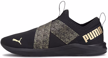 (Women) Puma Prowl Slip-on Metallic Low-top Running Shoes Black 194116-02 (Women) Puma Prowl Slip-on Metallic Low-top Running Shoes Black 194116-02