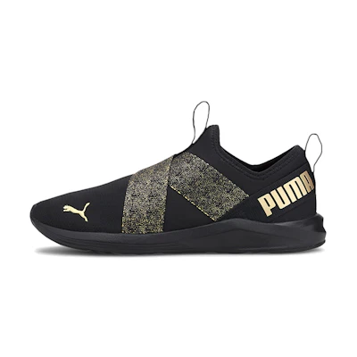 (W) Puma Prowl Slip-on Metallic Low-top Running Shoes Black
