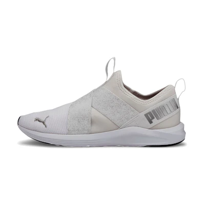 (W) Puma Prowl Slip-on Metallic Low-top Running Shoes Khaki Grey 'White Khaki Gray'