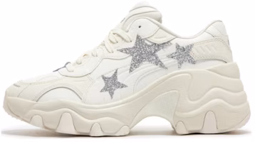(Women) Puma Pulsar Wedge Star 'Frosted Ivory Silver' 398675-01 (Women) Puma Pulsar Wedge Star 'Frosted Ivory Silver' 398675-01