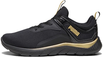 (Women) Puma Puma Softride Remi Molten Metal 'Black Puma Gold' 378848-01 (Women) Puma Puma Softride Remi Molten Metal 'Black Puma Gold' 378848-01