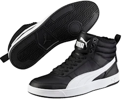 Details for Puma Rebound Street V2 Fur 男女同款 黑白 中幫板鞋